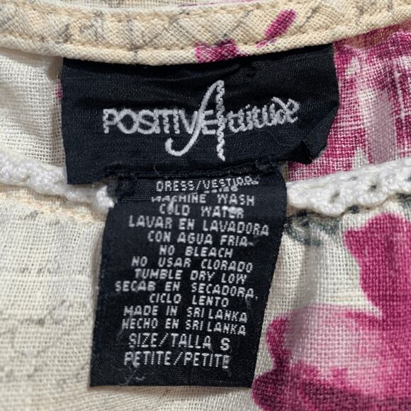 Vintage 90s Maxi Dress Cream Linen Purple Floral Script Print Sleeveless Lace - Picture 10 of 14